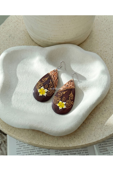 Hand Painted Wooden Earrings Hand Painted Wooden Earrings
